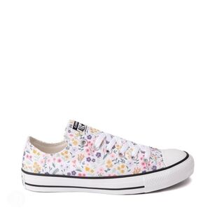 Converse Floral Low Top White Sneakers Flowers Pink Purple Green Size 6 Shoes